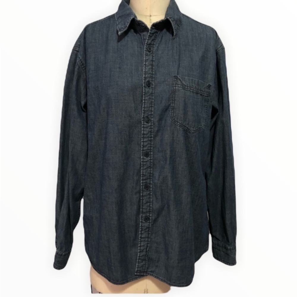 G.H. Bass & Co Blue Jean Long Sleeve Button Down Shirt Size L